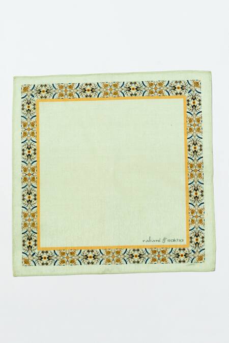 Shop Rabani & Rakha Multi Color Printed Pocket Square Gift Box Set Of 3 at Aza Fashions Shop_Rabani & Rakha_Multi Color Printed Pocket Square Gift Box Set Of 3 _at_Aza_Fashions