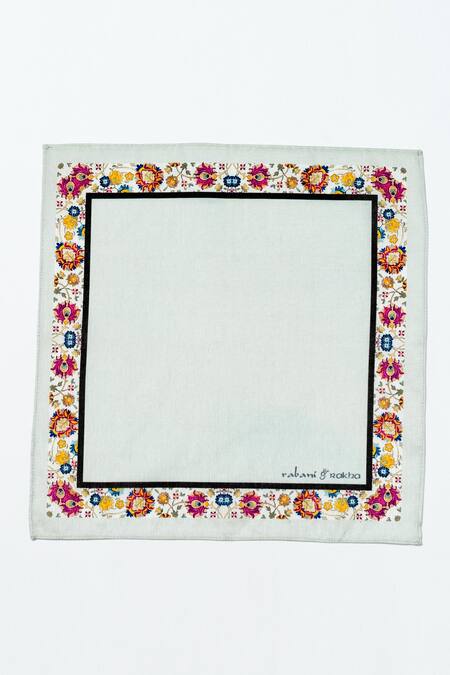 Rabani & Rakha Multi Color Printed Pocket Square Gift Box Set Of 3 Online at Aza Fashions Rabani & Rakha_Multi Color Printed Pocket Square Gift Box Set Of 3 _Online_at_Aza_Fashions