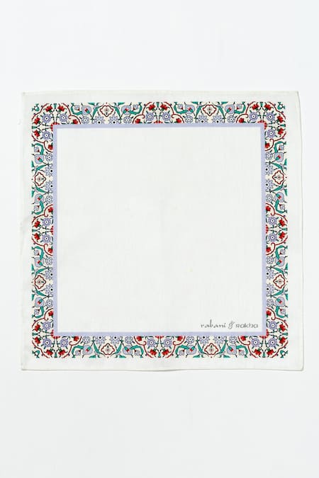 Rabani & Rakha_Multi Color Printed Pocket Square Gift Box Set Of 3 _Online_at_Aza_Fashions