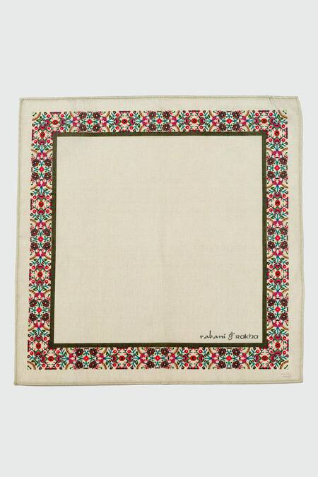 Buy_Rabani & Rakha_Multi Color Printed Pocket Square Gift Box Set Of 3 _Online_at_Aza_Fashions