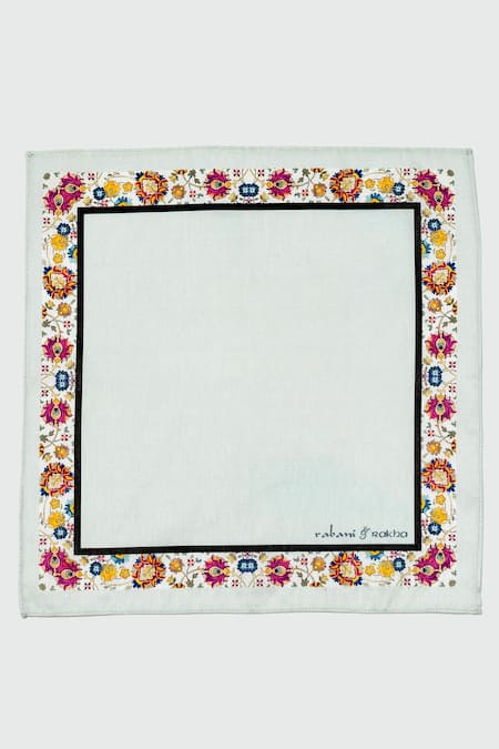 Rabani & Rakha_Multi Color Printed Pocket Square Gift Box Set Of 3 _Online_at_Aza_Fashions