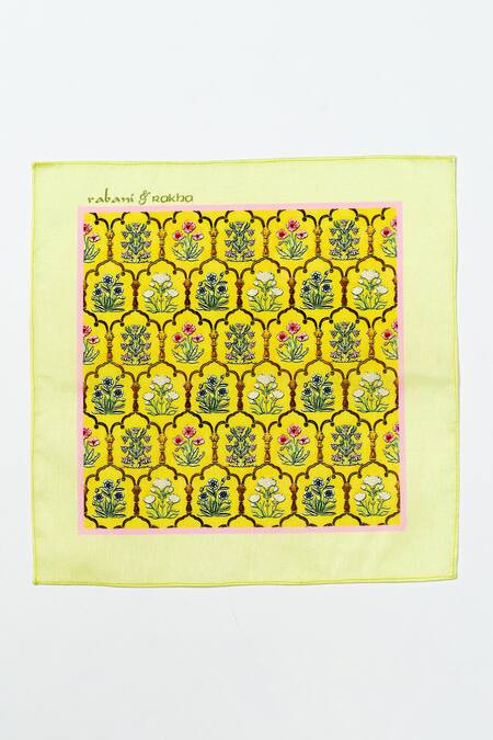 Rabani & Rakha_Multi Color Printed Pocket Square Gift Box Set Of 3 _Online_at_Aza_Fashions