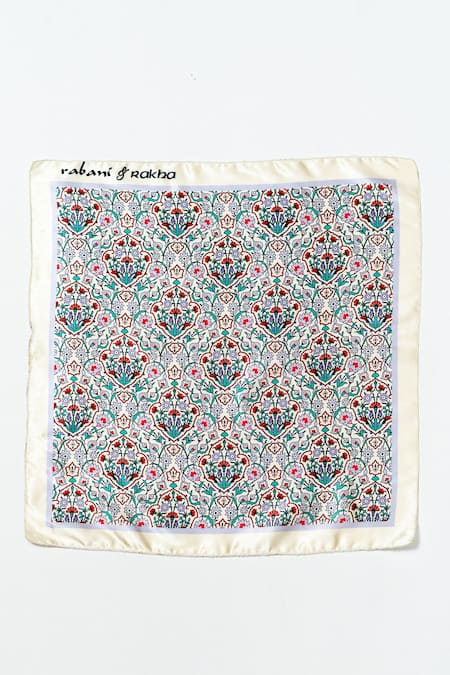 Rabani & Rakha Printed Pocket Square Gift Box Set of 3 