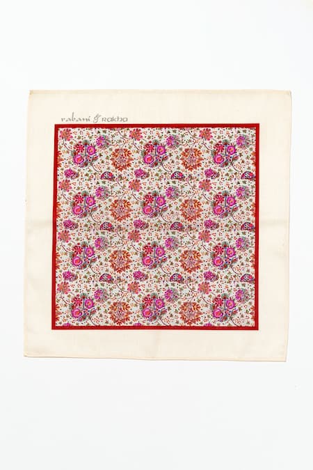 Rabani & Rakha Multi Color Printed Pocket Square Gift Box Set Of 3 Online at Aza Fashions Rabani & Rakha_Multi Color Printed Pocket Square Gift Box Set Of 3 _Online_at_Aza_Fashions