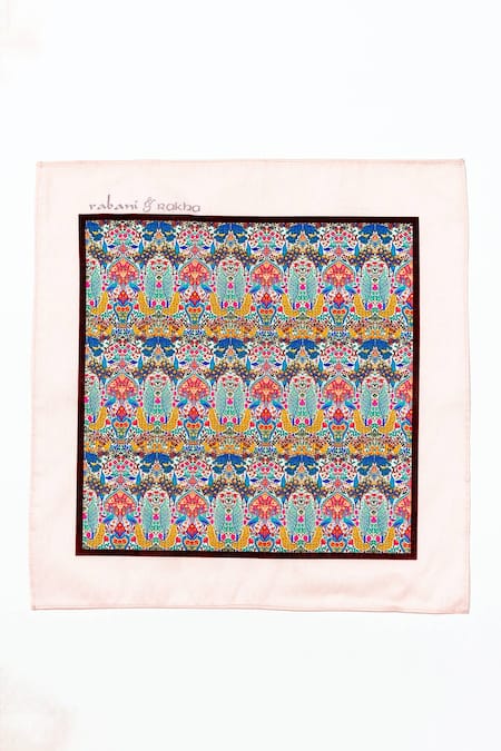 Rabani & Rakha_Multi Color Printed Pocket Square Gift Box Set Of 3 _Online_at_Aza_Fashions