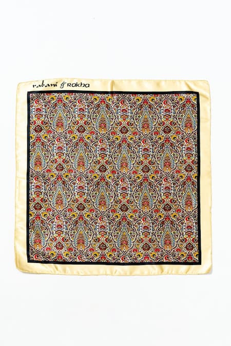 Rabani & Rakha Printed Pocket Square Gift Box Set of 3 