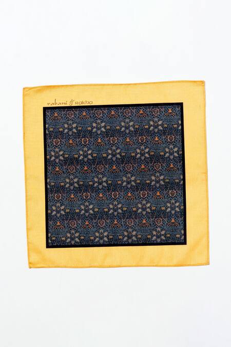 Rabani & Rakha Multi Color Printed Pocket Square Gift Box Set Of 3 Online at Aza Fashions Rabani & Rakha_Multi Color Printed Pocket Square Gift Box Set Of 3 _Online_at_Aza_Fashions