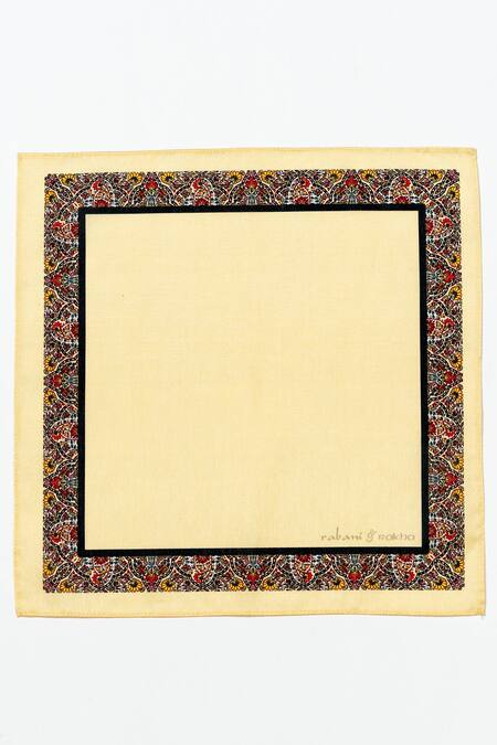 Rabani & Rakha_Multi Color Printed Pocket Square Gift Box Set Of 3 _Online_at_Aza_Fashions