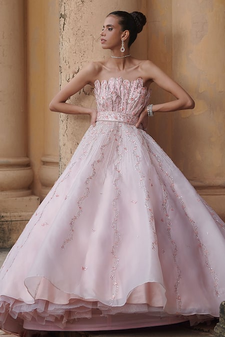 Enchanting Blossom: Baby Pink 3-Step Layered Gown for Little Princesses. –  Lagorii Kids