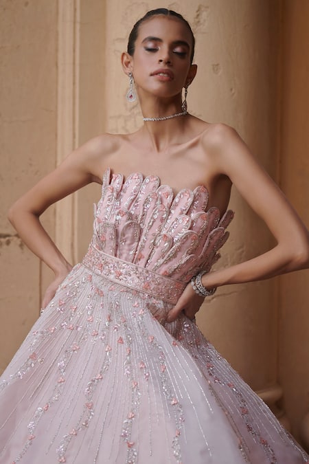 Rachit Khanna Pink Organza Corset Gown Online at Aza Fashions Rachit Khanna_Pink Organza Corset Gown _Online_at_Aza_Fashions