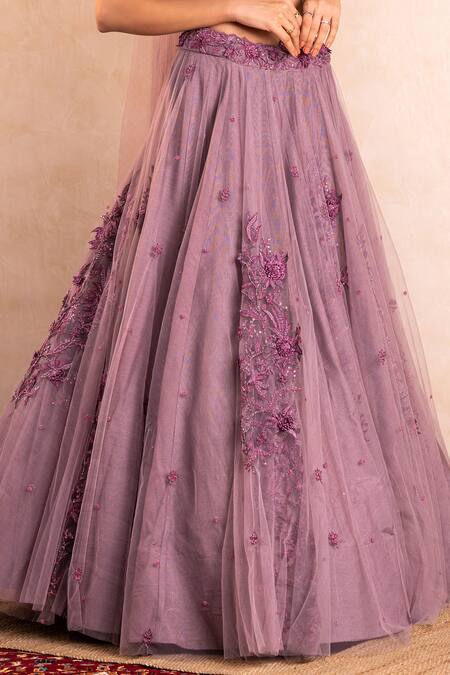 Buy Shikha And Srishti Design Purple Organza, Net Round Embroidered Lehenga Set Online at Aza Fashions Buy_Shikha And Srishti Design_Purple Organza, Net Round Embroidered Lehenga Set _Online_at_Aza_Fashions