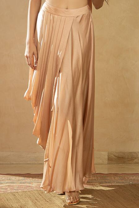 Shikha And Srishti Design Pink Organza, Georgette, Satin Asymmetric Draped Skirt Set at Aza Fashions Shikha And Srishti Design_Pink Organza, Georgette, Satin Asymmetric Draped Skirt Set _at_Aza_Fashions