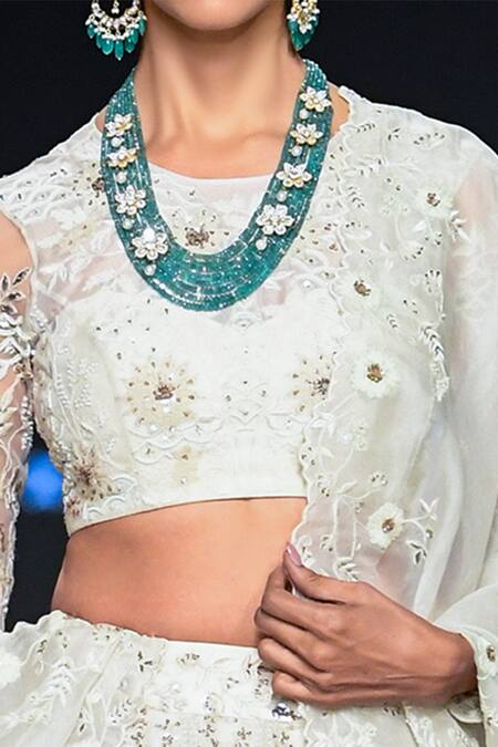 Buy Shikha And Srishti Design White Organza Round Embroidered Bridal Lehenga Set Online at Aza Fashions Buy_Shikha And Srishti Design_White Organza Round Embroidered Bridal Lehenga Set _Online_at_Aza_Fashions