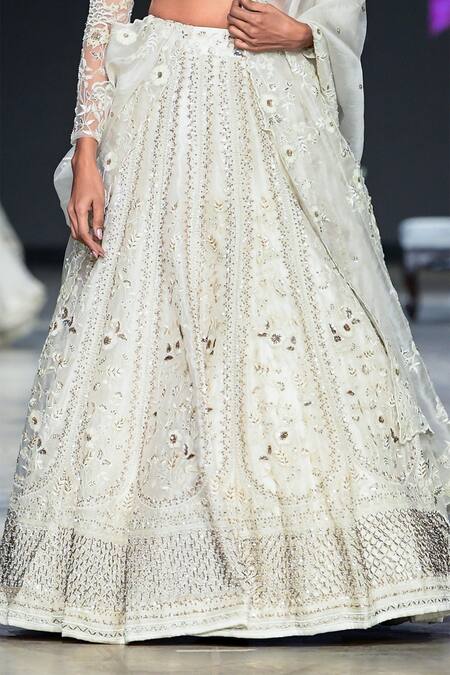 Shop Shikha And Srishti Design White Organza Round Embroidered Bridal Lehenga Set Online at Aza Fashions Shop_Shikha And Srishti Design_White Organza Round Embroidered Bridal Lehenga Set _Online_at_Aza_Fashions