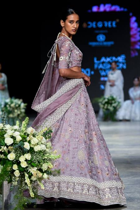 Shikha And Srishti Design Purple Organza Round Embroidered Bridal Lehenga Set Online at Aza Fashions Shikha And Srishti Design_Purple Organza Round Embroidered Bridal Lehenga Set _Online_at_Aza_Fashions