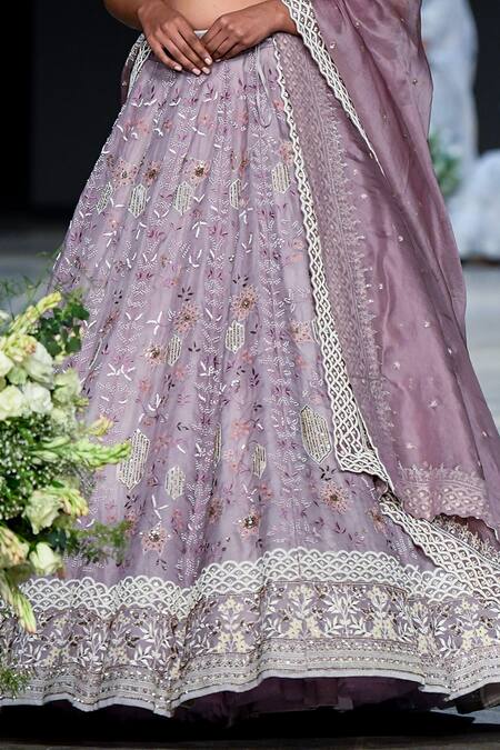 Shop Shikha And Srishti Design Purple Organza Round Embroidered Bridal Lehenga Set Online at Aza Fashions Shop_Shikha And Srishti Design_Purple Organza Round Embroidered Bridal Lehenga Set _Online_at_Aza_Fashions