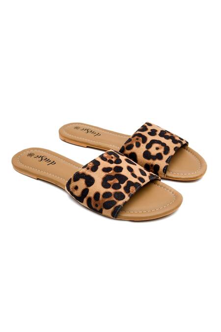 Womens best sale leopard sliders