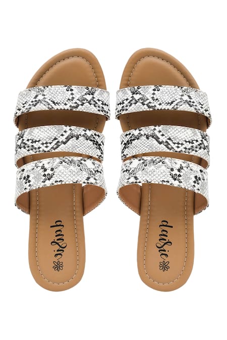 Daisie_White Animal Print Flats_Online_at_Aza_Fashions