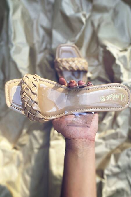 Shop_Daisie_Beige Braided Flats_Online_at_Aza_Fashions