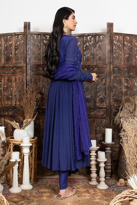 Nadima Saqib Gathered Sleeve Anarkali with Dupatta 