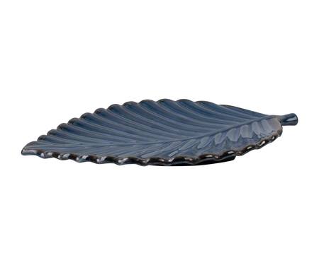 H2h Blue Ceramic Leaf Plate Online at Aza Fashions H2h_Blue Ceramic Leaf Plate_Online_at_Aza_Fashions