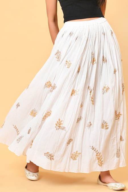 NUHH Gota Embroidered Flared Skirt 