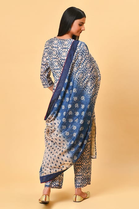 Nuhh Chanderi Printed Kurta Set 