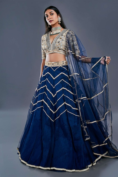 Party Wear, Wedding Wear Georgette Gota Work Designer Lehenga Choli at Rs  1250 in Jaipur