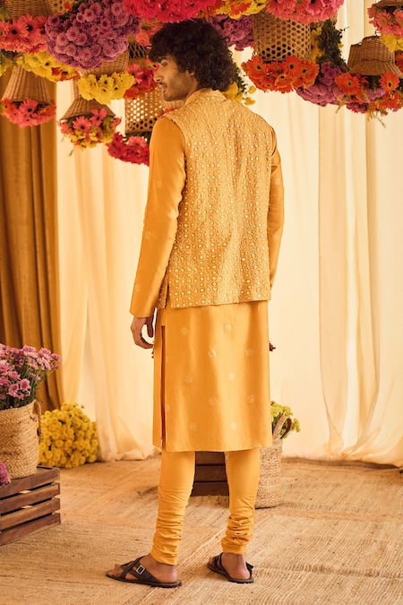 Punit Balana Resham Embroidered Bundi & Kurta Set 