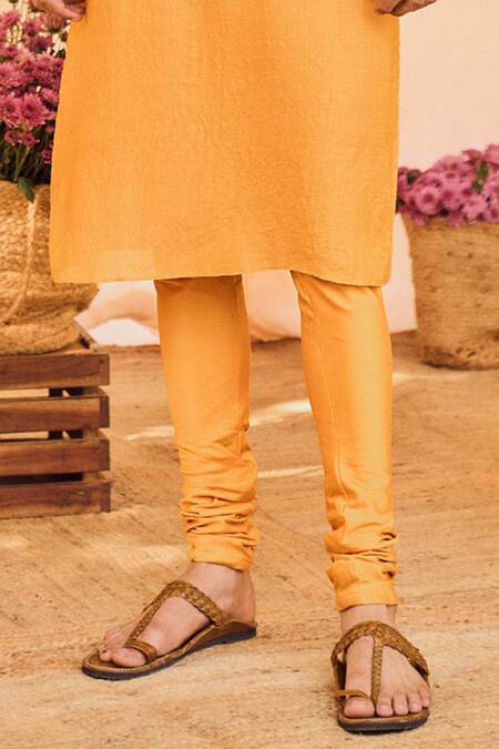 Buy_Punit Balana_Yellow Chanderi Silk Printed Bundi And Kurta Set _Online_at_Aza_Fashions