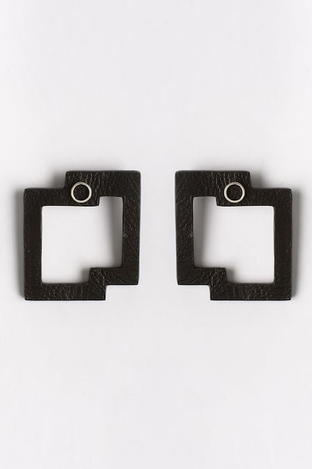 Siddhant Agrawal Black Abstract Stud Earrings