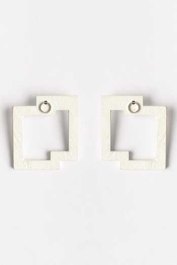 Siddhant Agrawal Textured Geometric Cutout Stud Earrings 