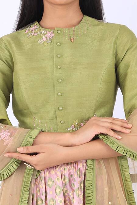 I Am Design Purple Silk Round Ikat Lehenga Set at Aza Fashions I Am Design_Purple Silk Round Ikat Lehenga Set _at_Aza_Fashions