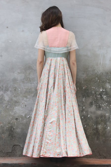 I Am Design Silk Ikat Gown 