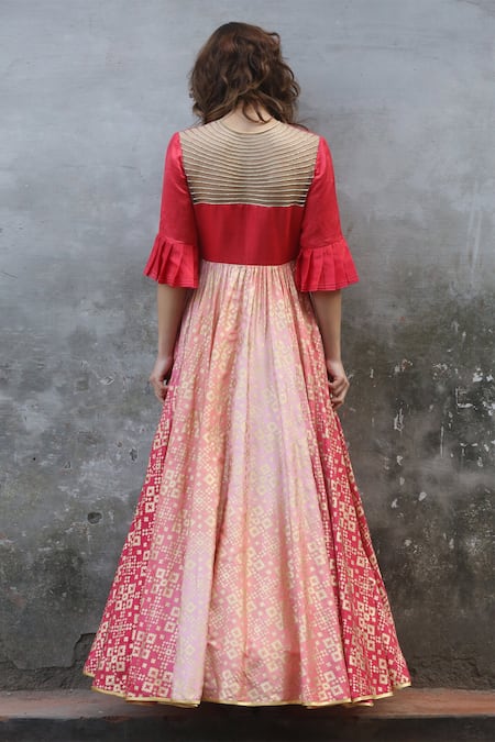 I Am Design Silk Ikat Gown 