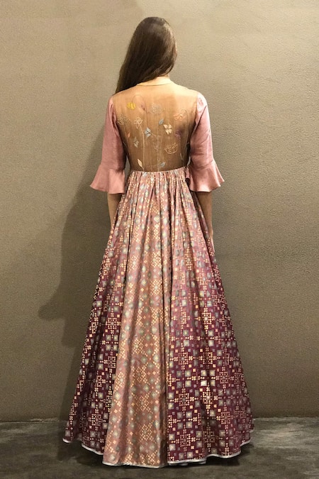 I Am Design Silk Ikat Gown 