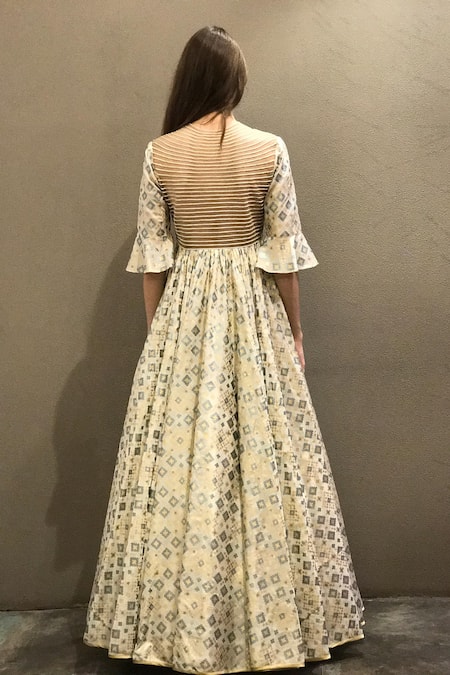 I Am Design Silk Ikat Gown 