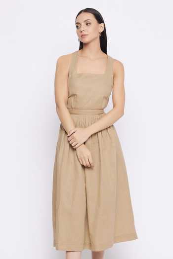 Shop Doodlage Beige Julia Upcycled Dress Online at Aza Fashions Shop_Doodlage_Beige Julia Upcycled Dress_Online_at_Aza_Fashions