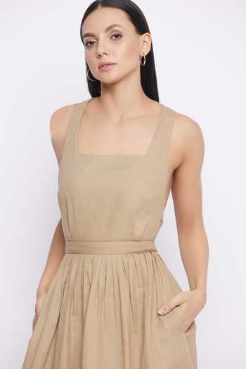 Doodlage Beige Julia Upcycled Dress at Aza Fashions Doodlage_Beige Julia Upcycled Dress_at_Aza_Fashions