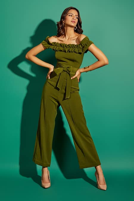 Buy 1101 - Eleven.O.One Womens Tenerife Green Jumpsuits online