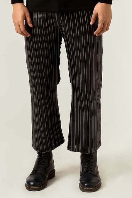 Striped Print Crepe Palazzo Pants, Western Wear, Bottomwear Free Delivery  India.