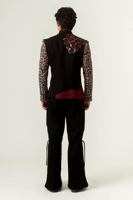 Siddhant Agrawal Satin Leather Tasselled Blazer 