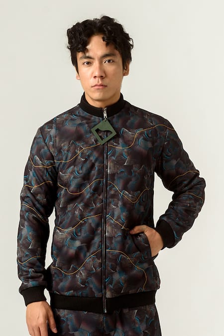 Siddhant Agrawal Label Agitation Print Bomber Jacket 