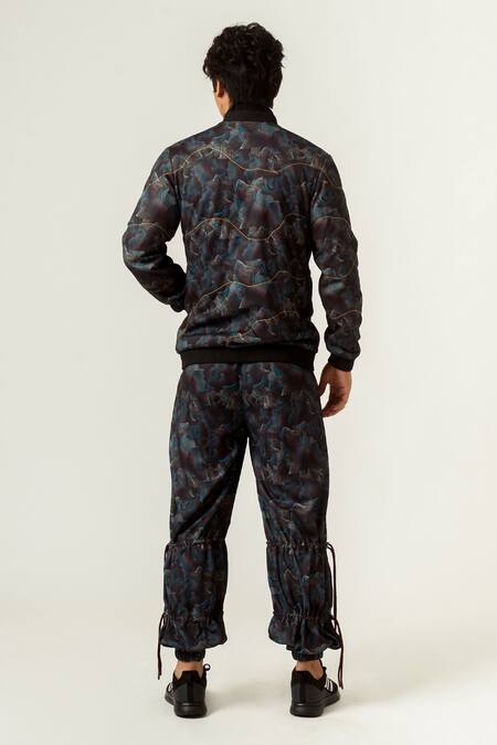 Shop Siddhant Agrawal Multi Color Poly Lycra Tassel Genuine Leather Agitation Bomber Jacket at Aza Fashions Shop_Siddhant Agrawal_Multi Color Poly Lycra Tassel Genuine Leather Agitation Bomber Jacket _at_Aza_Fashions