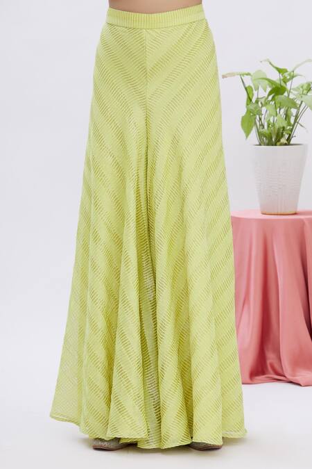 Shop Surabhi Arya Green Kurta And Dupatta Organza, Sharara Tissue Gota Work Round Set Online at Aza Fashions Shop_Surabhi Arya_Green Kurta And Dupatta Organza, Sharara Tissue Gota Work Round Set _Online_at_Aza_Fashions