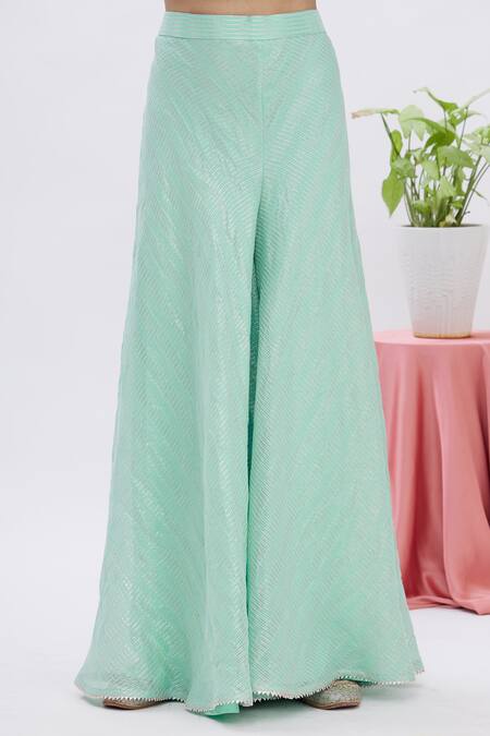 Shop Surabhi Arya Blue Dupatta Organza, Kurta Georgette, Sharara Tissue Gota Embroidered Set Online at Aza Fashions Shop_Surabhi Arya_Blue Dupatta Organza, Kurta Georgette, Sharara Tissue Gota Embroidered Set_Online_at_Aza_Fashions