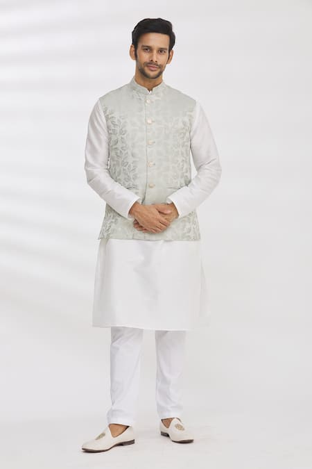 RNG Safawala Brocade Silk Bundi & Kurta Set For Kids For Kids