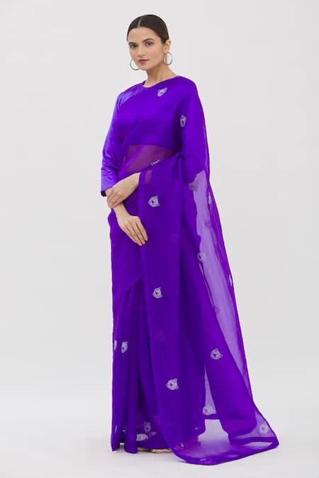 Kapardara Silk Organza Embroidered Saree 