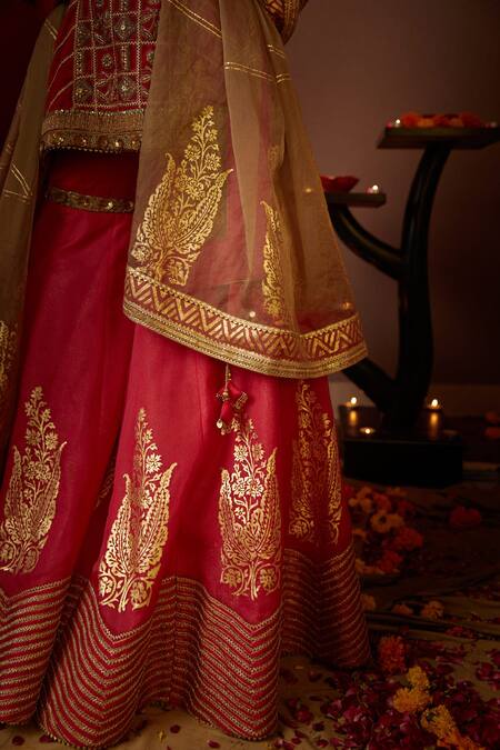 Moledro Pink Organza, Modal Satin, Lurex Dupatta Aaina Embroidered Sharara Set at Aza Fashions Moledro_Pink Organza, Modal Satin, Lurex Dupatta Aaina Embroidered Sharara Set _at_Aza_Fashions