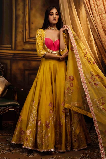 Moledro Silk Chanderi Anarkali & Dupatta Set 